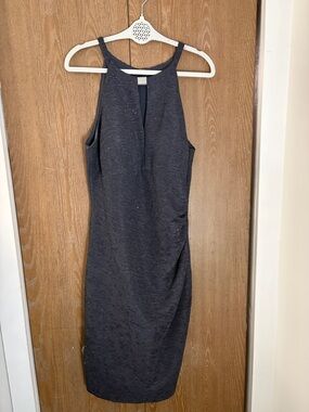 Black with silver metallic Sleeveless Midi Dress - Classic Elegant Style